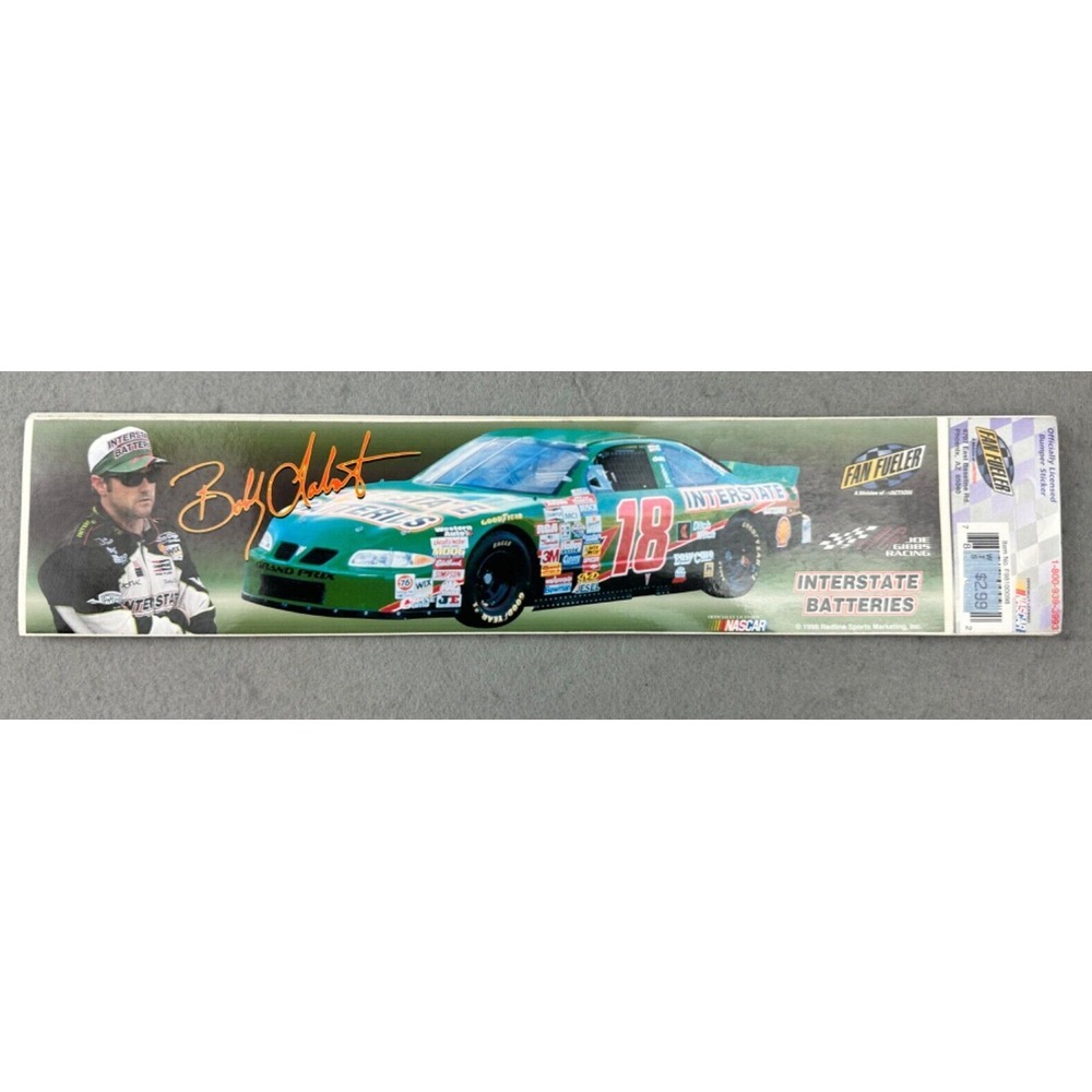 BOBBY LABONTE #18 INTERSTATE 1998 FAN FUELER NASCAR 3X13 BUMPER STICKER DECAL‎